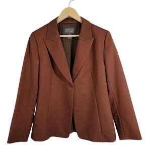 Lafayette 148 NY Brown Women's Blazer Sz 12 Wool Blend Career Office Corporate